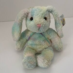 Vintage Fiesta 6" Rainbow Tie Dyed Bean Bag Kohair Bunny Plush Stuffed Animal